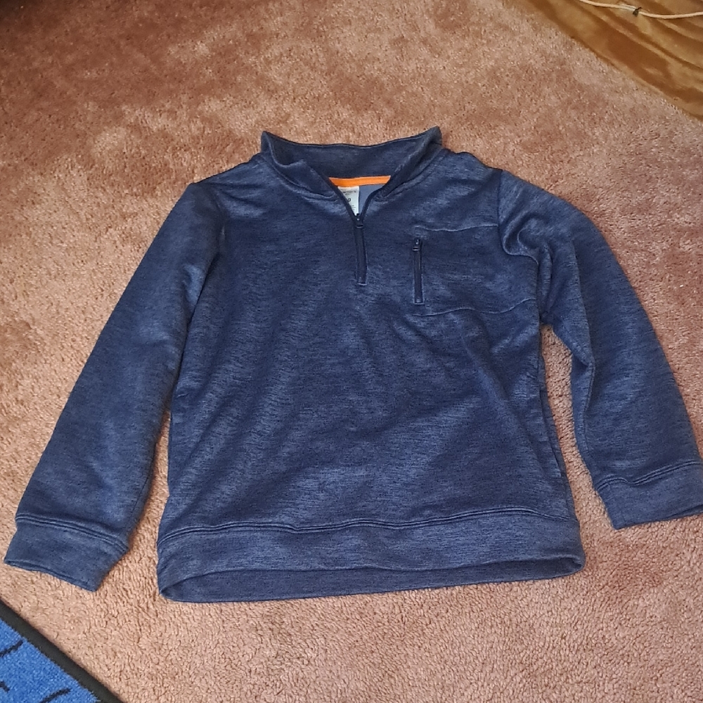 Carters Boys Blue Dry Fit Quarter Zip Collared Long Sleeve Pull Over 10.